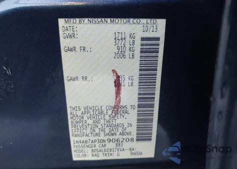 2013 Nissan Sentra Sv from USA, damaged, VIN 1N4AB7AP3DN906208